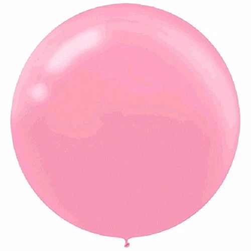 Globo - 60cm Nuevo Rosa Redondo - Paquete de 4