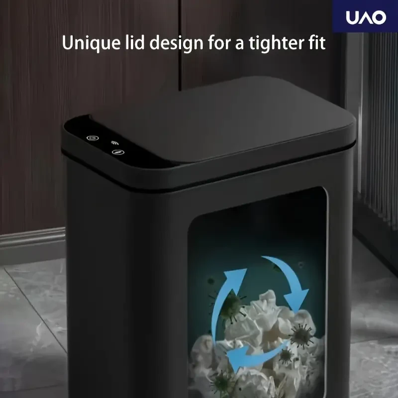 Cubo de basura con sensor inteligente y tapa