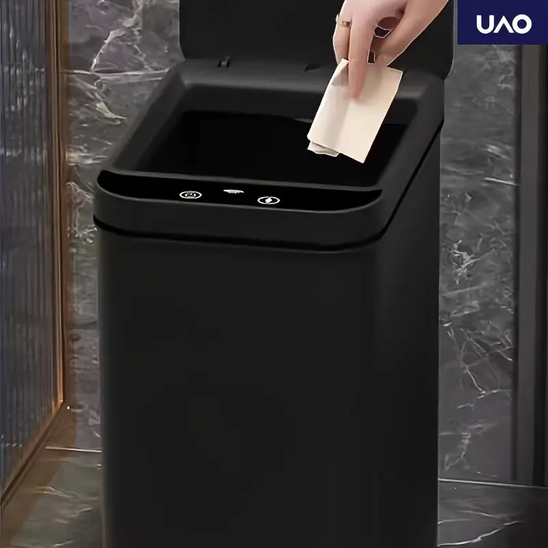 Cubo de basura con sensor inteligente y tapa