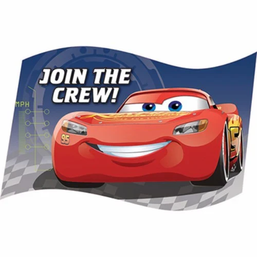 Invitaciones de Cars 3: Únete a la tripulación - Paquete de 8