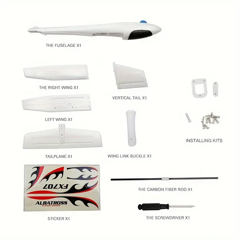 Planeador FX707S de lanzamiento manual: modelo de avión de espuma suave para armar uno mismo, ideal para Halloween y Navidad.