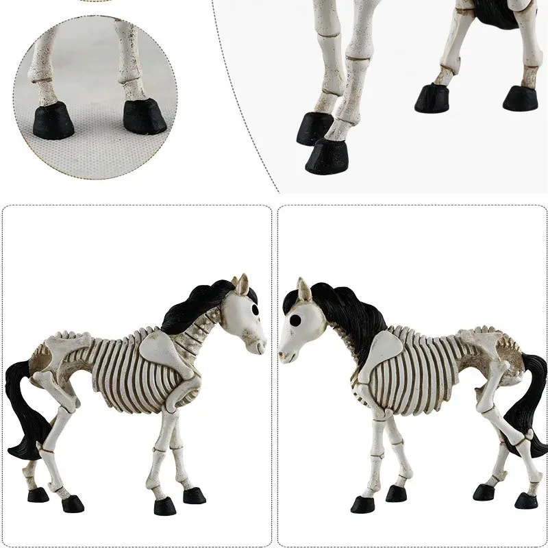 Adorno de resina con forma de calavera y caballo para Halloween