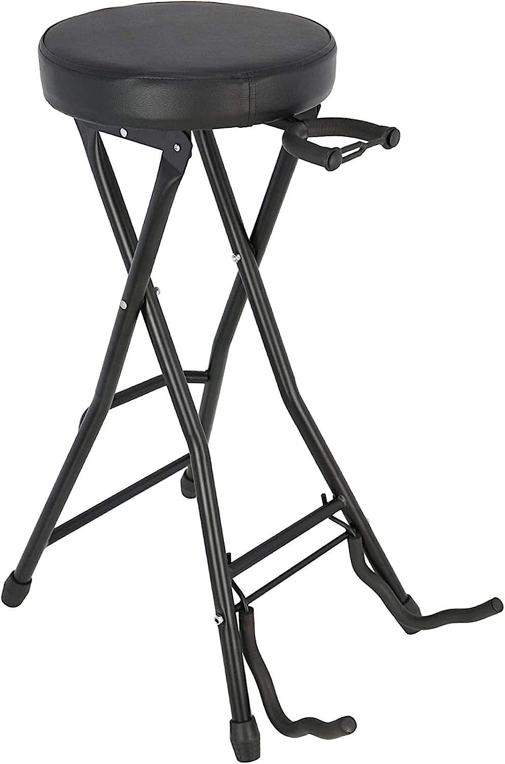 Taburete de guitarra plegable con soporte integrado, asiento portátil para músicos