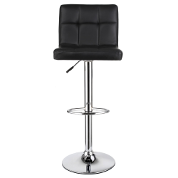 Juego de 4 taburetes de bar ajustables con asientos acolchados negros - Diseño giratorio moderno