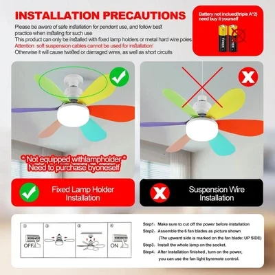 Lámpara de ventilador de techo con enchufe de 40 W