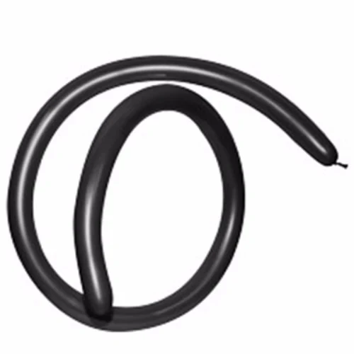 Globos de látex para modelar de 160 cuartos de galón, color negro - Paquete de 50