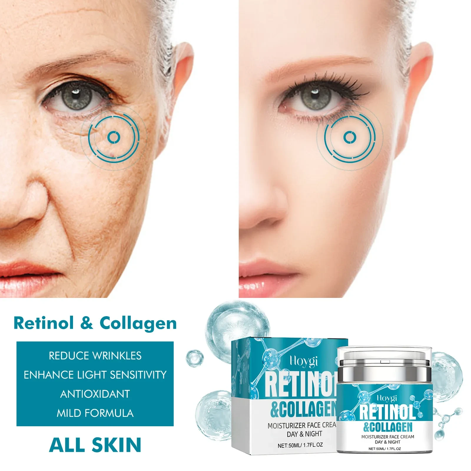 Crema de retinol reafirmante para la piel del rostro