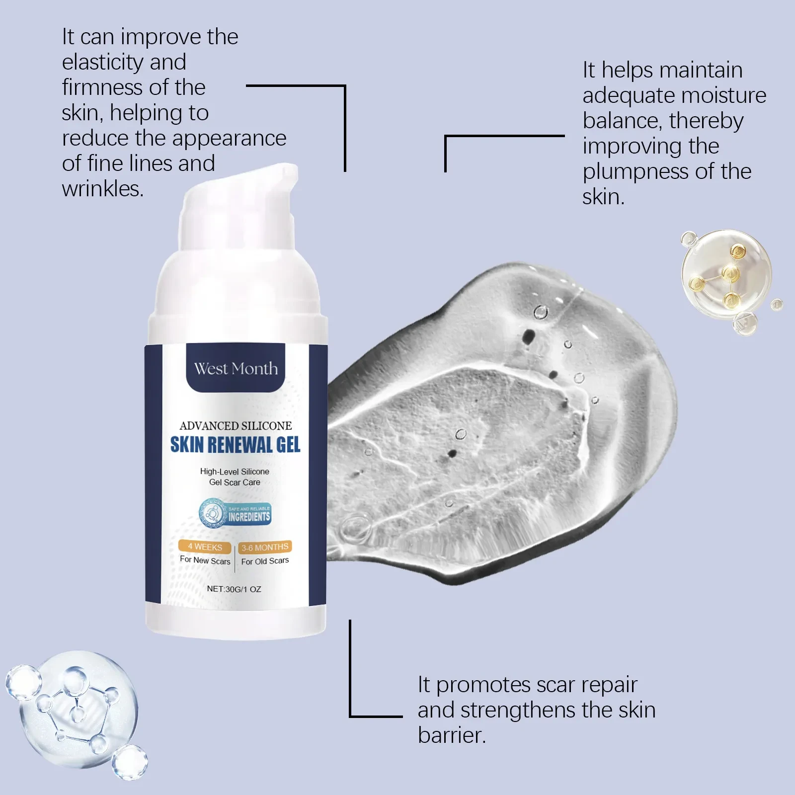 Gel reparador de la piel nutritivo suave