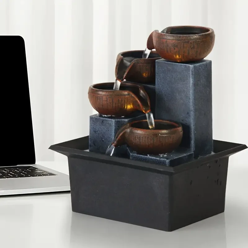 Fuente de mesa con cuencos escalonados de resina