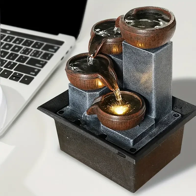 Fuente de mesa con cuencos escalonados de resina