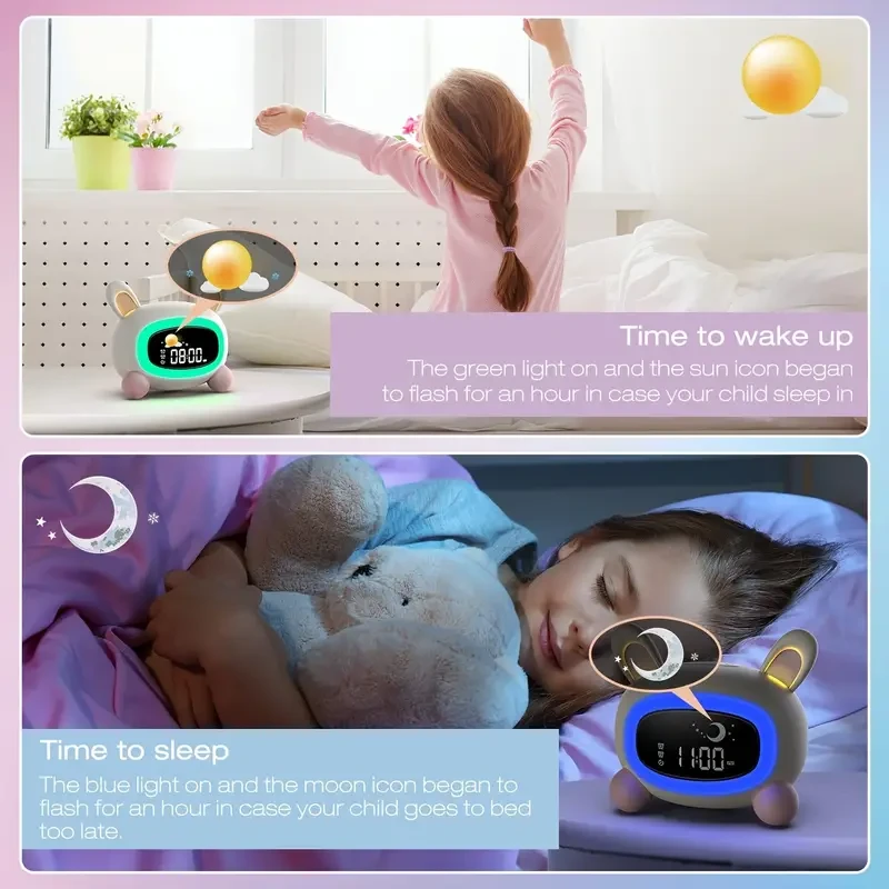 Lindo despertador con música para entrenar el sueño de un conejo