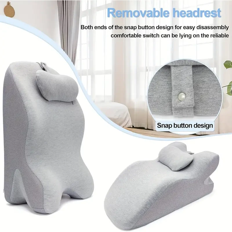 Almohada ergonómica de espuma viscoelástica en forma de cuña con reposacabezas