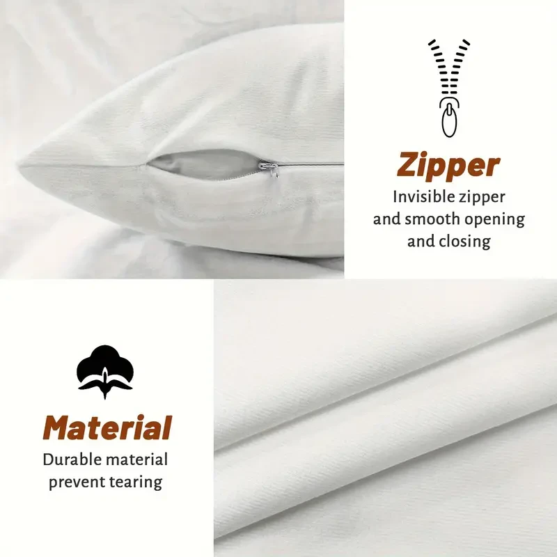 Juego de 4 fundas de almohada de terciopelo