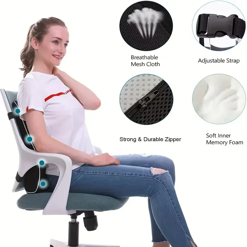Almohada de soporte lumbar con diseño geométrico informal