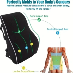 Almohada de soporte lumbar con diseño geométrico informal
