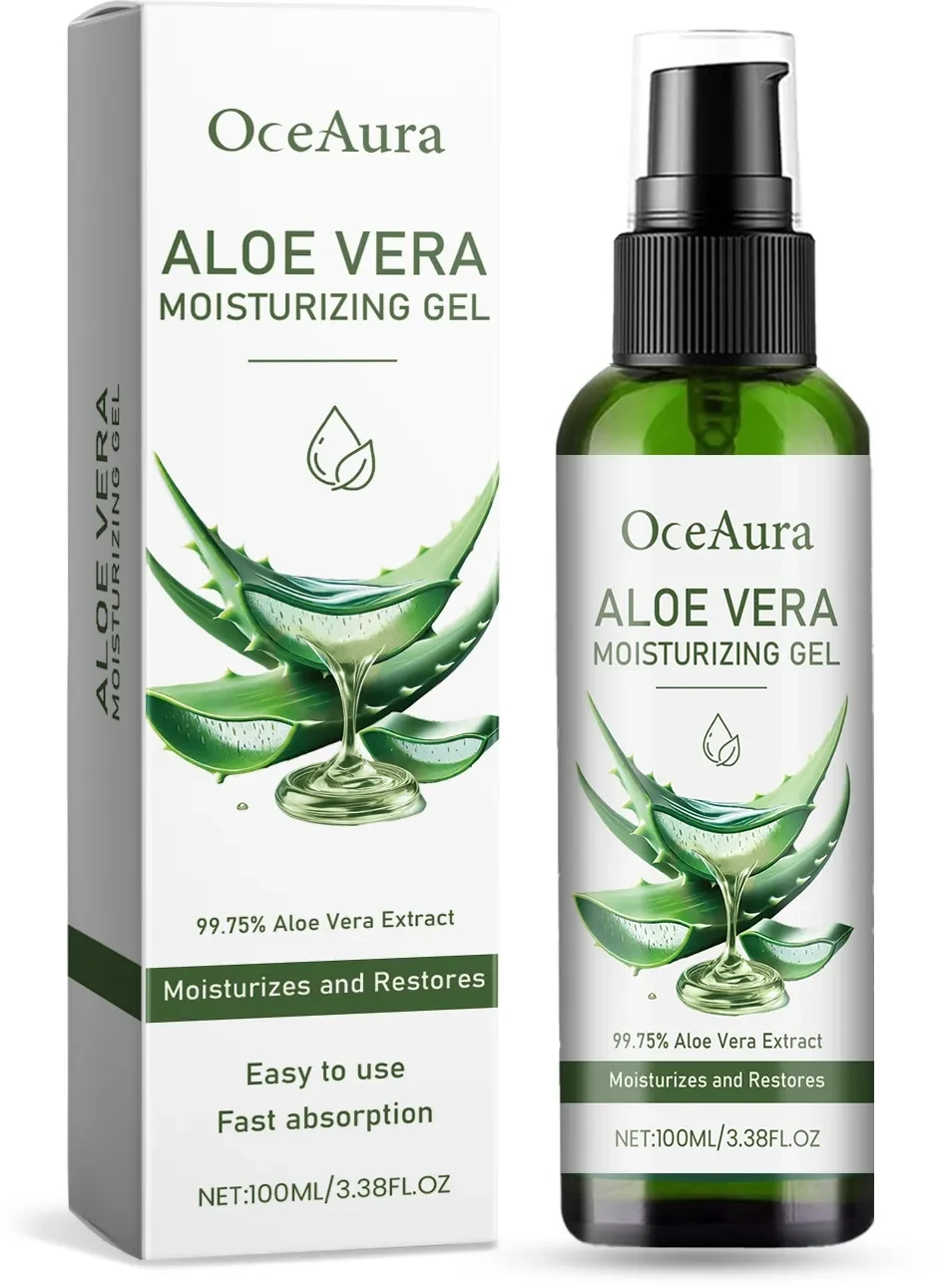 El gel hidratante de aloe calma la piel