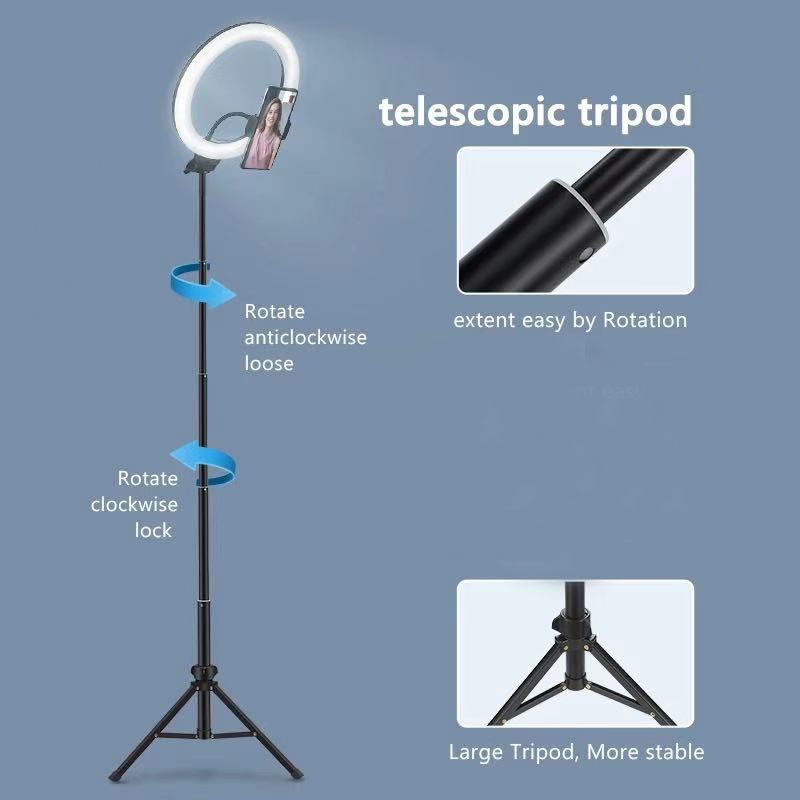 Compatible con Apple, luz de video, luz regulable, anillo de luz LED para selfies, anillo de luz USB, con luz de marco para trípode
