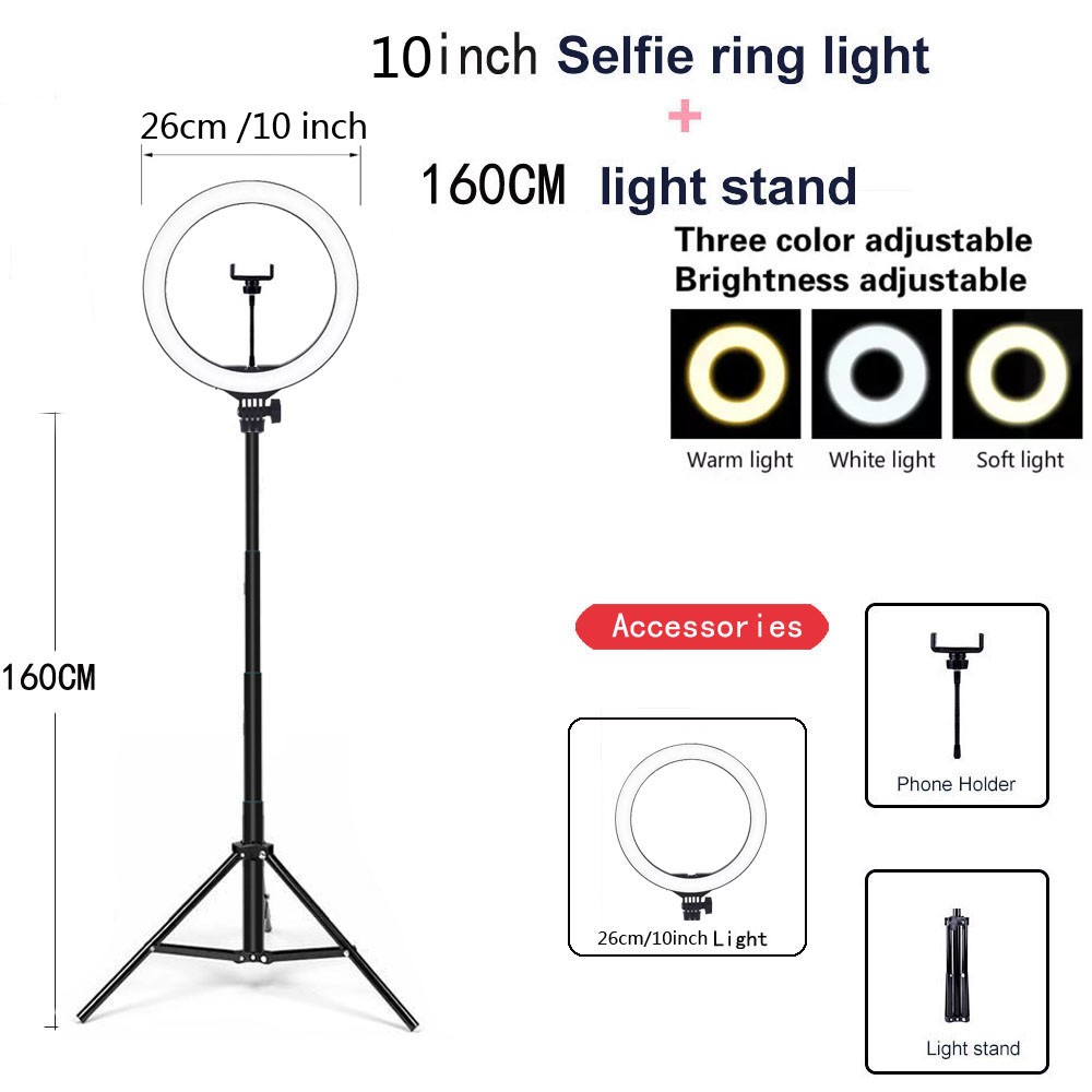 Compatible con Apple, luz de video, luz regulable, anillo de luz LED para selfies, anillo de luz USB, con luz de marco para trípode
