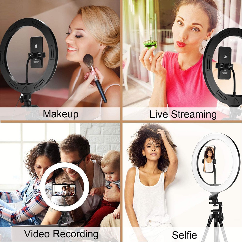 Compatible con Apple, luz de video, luz regulable, anillo de luz LED para selfies, anillo de luz USB, con luz de marco para trípode
