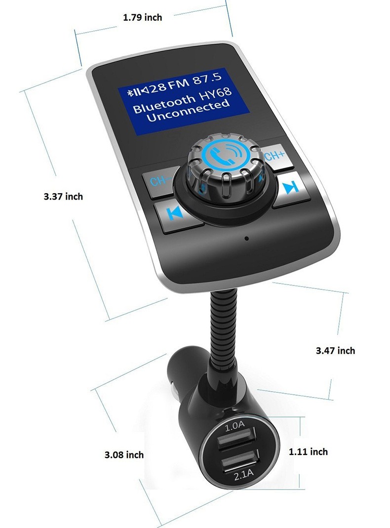 Transmisor FM Bluetooth para coche, reproductor MP3 y tarjeta Bluetooth para coche
