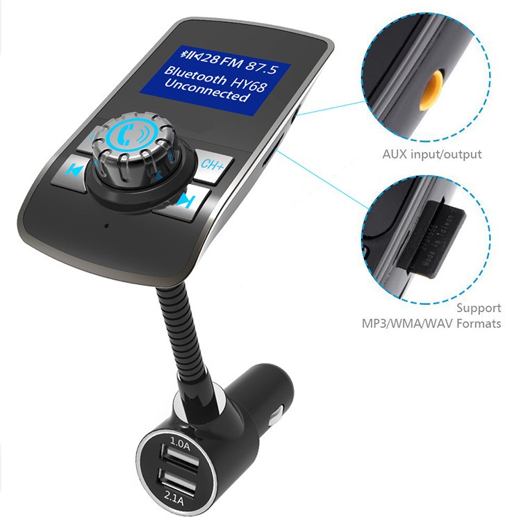 Transmisor FM Bluetooth para coche, reproductor MP3 y tarjeta Bluetooth para coche