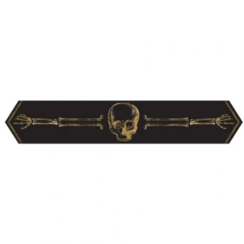 Camino de mesa con diseño de esqueleto - 33 cm x 1,85 m