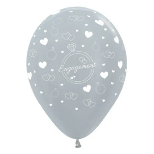 Globos de látex plateados metalizados de 30 cm (paquete de 6)