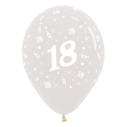 Globos de 18 años, color cristalino, paquete de 25