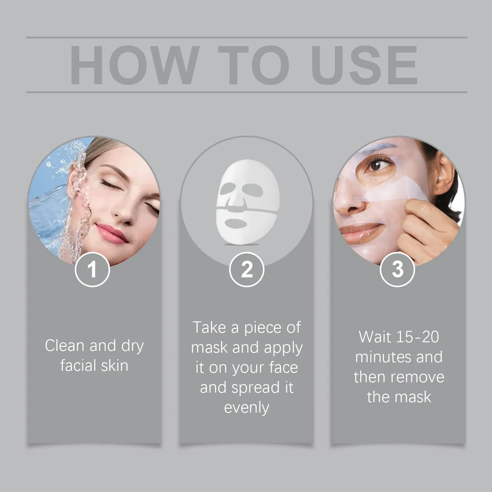 Mascarilla facial de colágeno hidratante para el cuidado de la piel