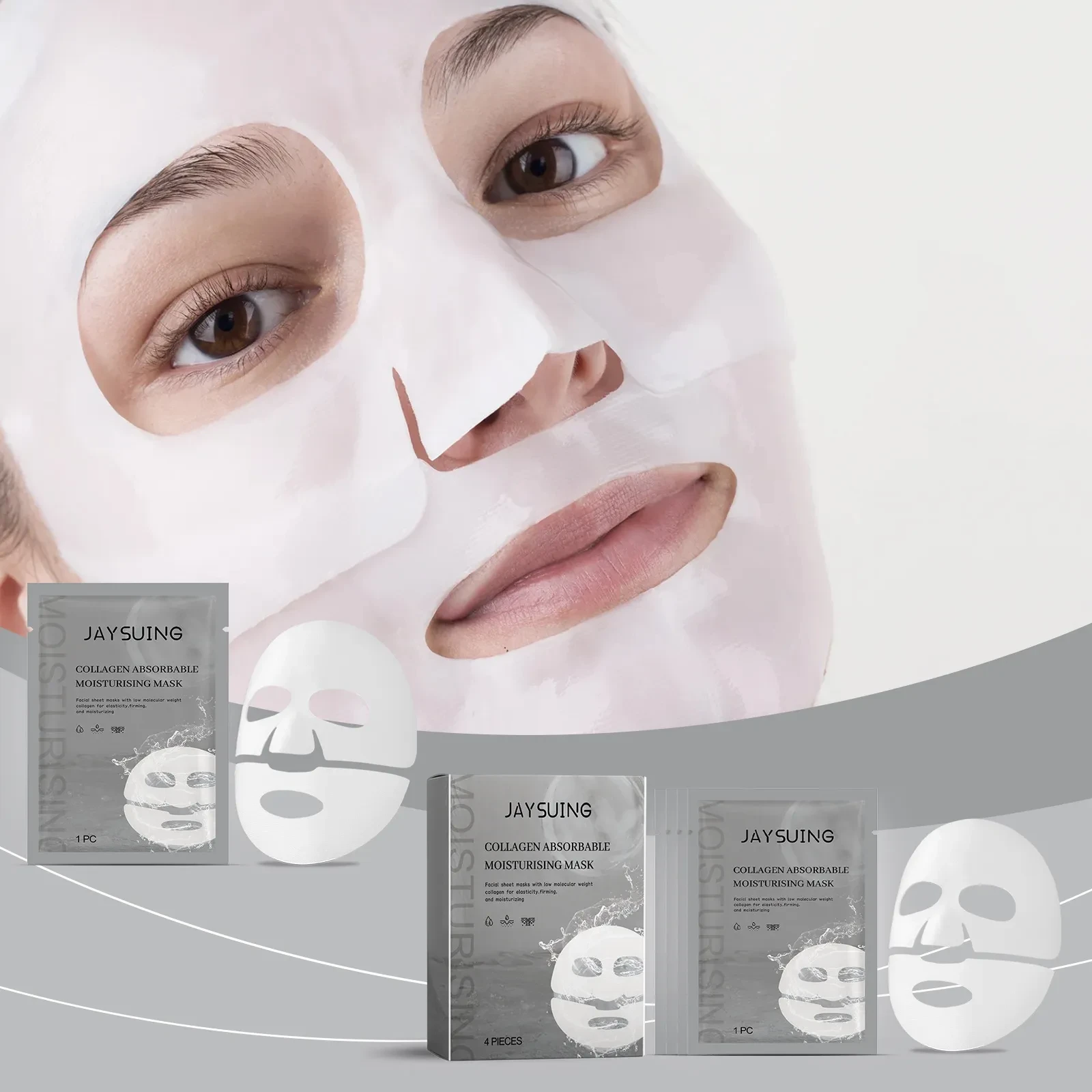 Mascarilla facial de colágeno hidratante para el cuidado de la piel