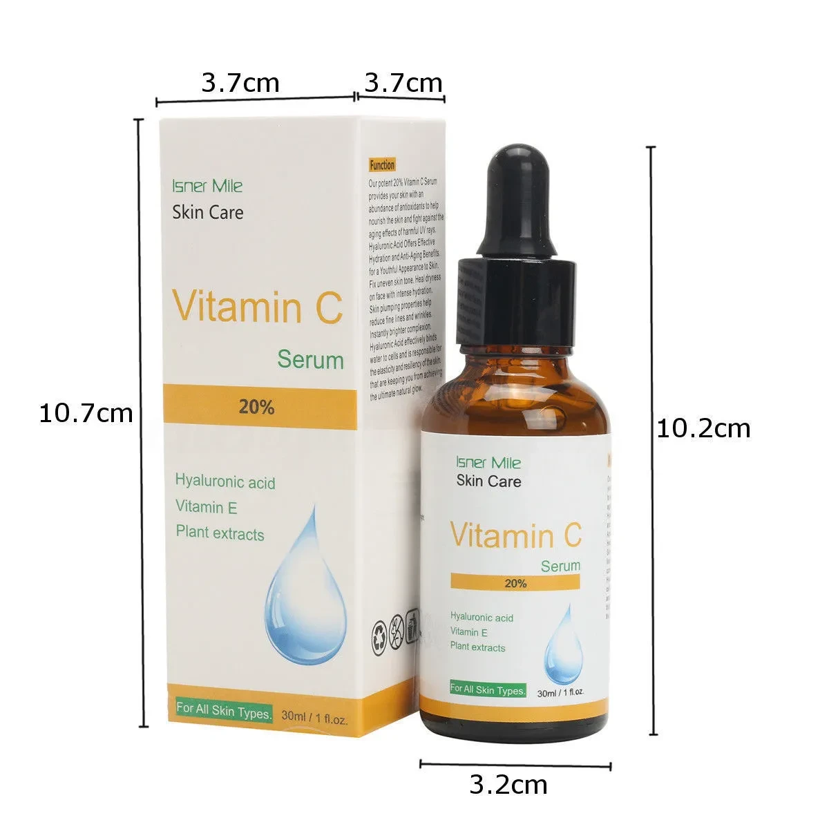 Productos para el cuidado de la piel con vitamina C sin diluir