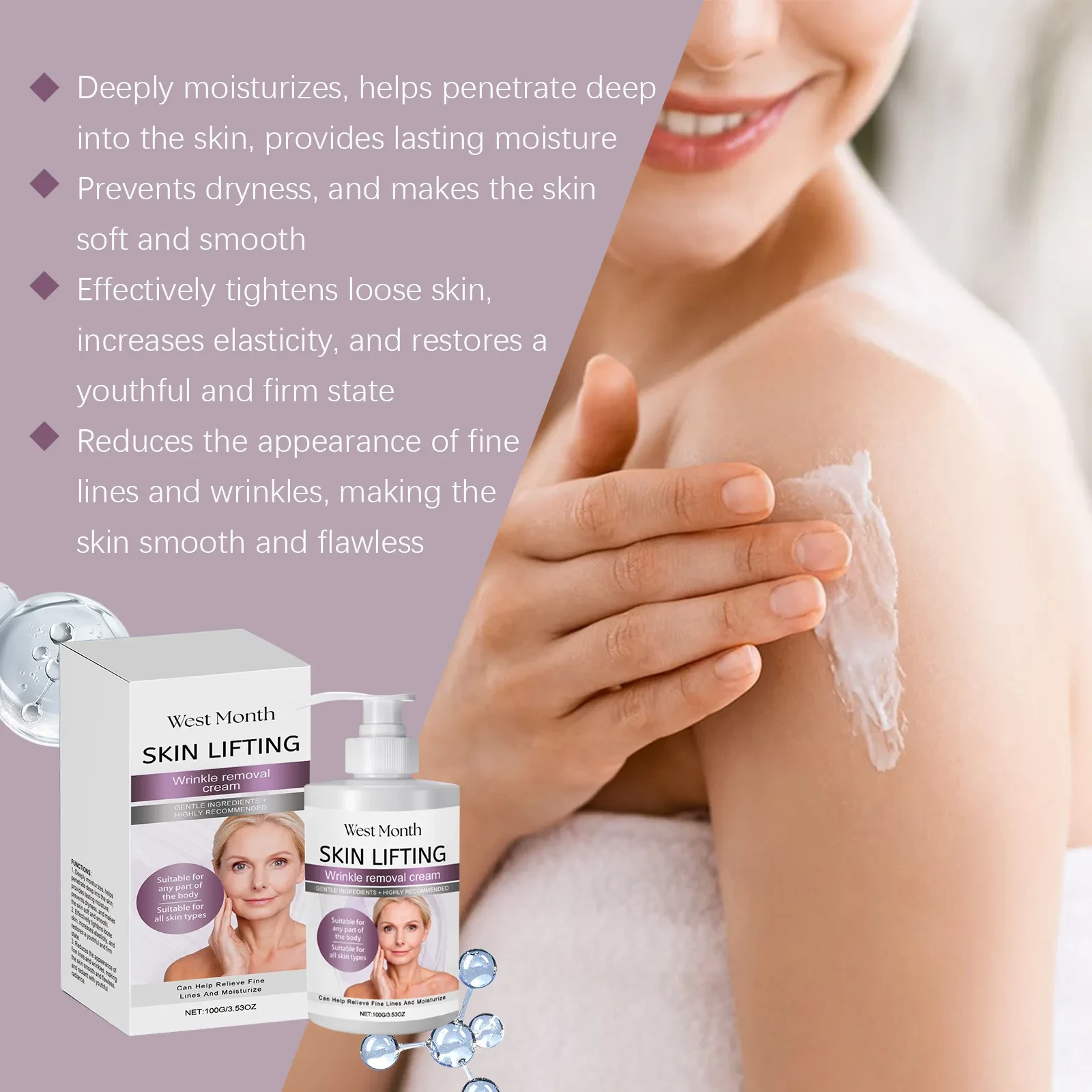 Crema corporal hidratante para una piel suave y humectante