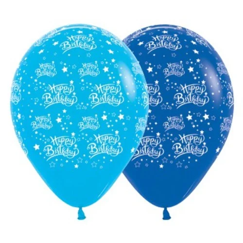 Surtido de estrellas azules de feliz cumpleaños de 30 cm (paquete de 25)