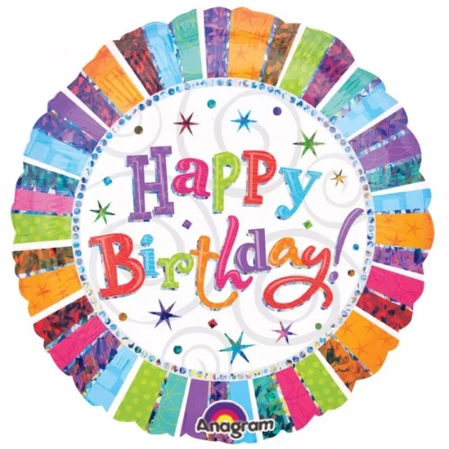 Forma Feliz Cumpleaños Radiante Holográfica