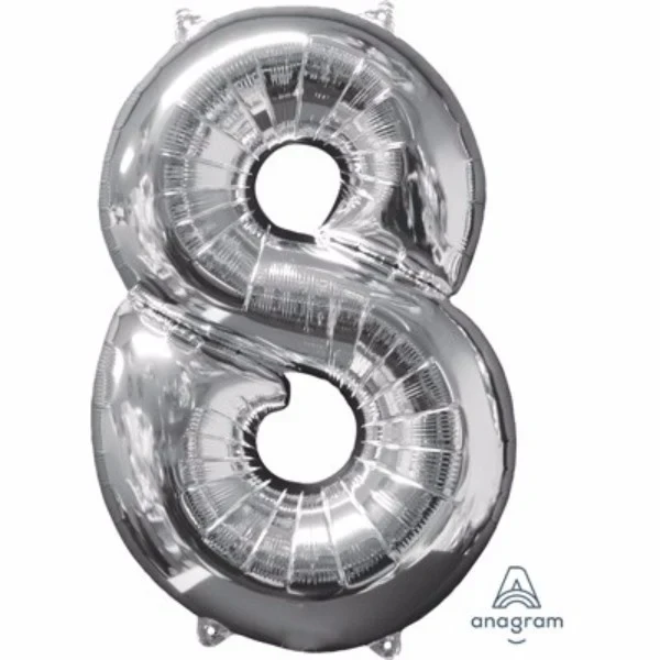 Figura Número Ocho Plata 66cm Tamaño Mediano