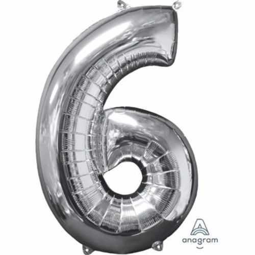 Figura Número Seis Plata 66cm Tamaño Mediano
