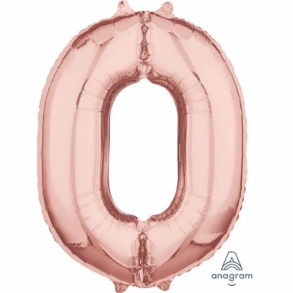 Figura número cero dorada de 66 cm de tamaño mediano