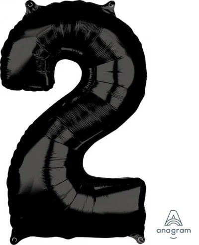 Globo de aluminio - Número 2 (Negro)