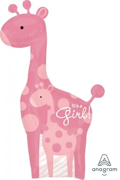 Globo de aluminio autosellante Supershape Safari Baby Girl Jirafa