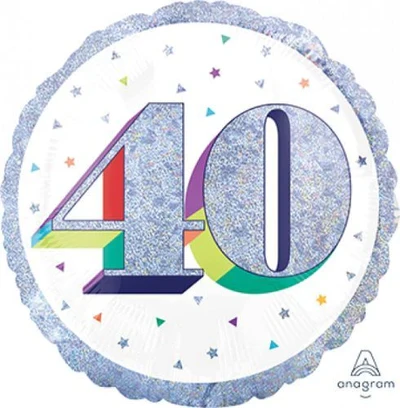 Globo estándar XL de 45 cm Feliz cumpleaños hombre 40