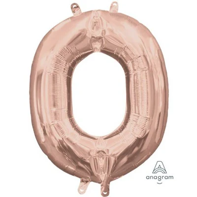 Globo de aluminio - Número 0 Oro rosa - 40 cm