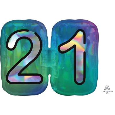 Supershape Holographic Sparkle Feliz Cumpleaños