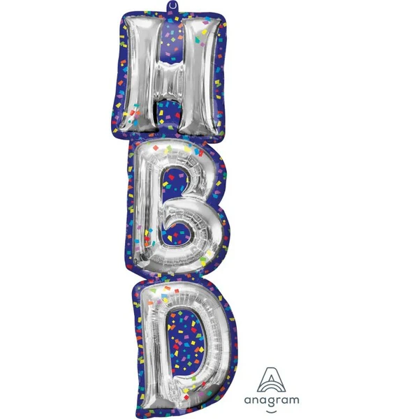 Globo de aluminio SuperShape XL de satén con purpurina y estrellas (86 cm)