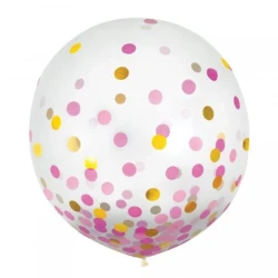 Globos de látex de 60 cm y confeti azul y plateado (paquete de 2)