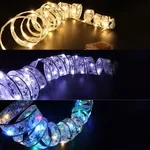 Luces de hadas con cinta navideña