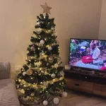 Luces de hadas con cinta navideña