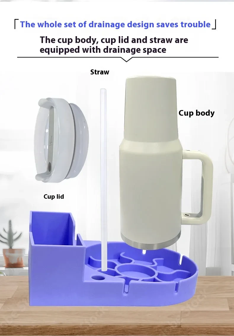 Escurridor de silicona para tazas, estante de almacenamiento para utensilios de cocina