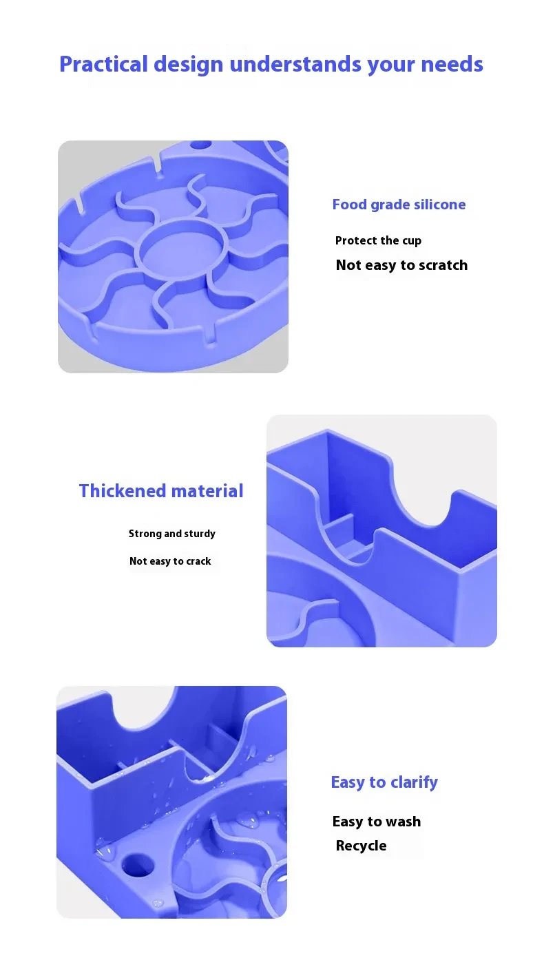 Escurridor de silicona para tazas, estante de almacenamiento para utensilios de cocina