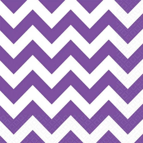 Servilletas Chevron para almuerzo - Morado (paquete de 16)