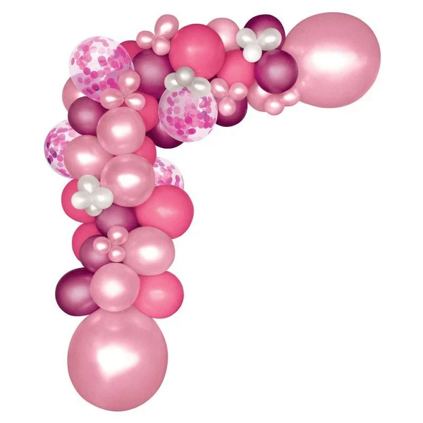 Kit de guirnalda de globos rosa con 70 globos surtidos (paquete de 70)